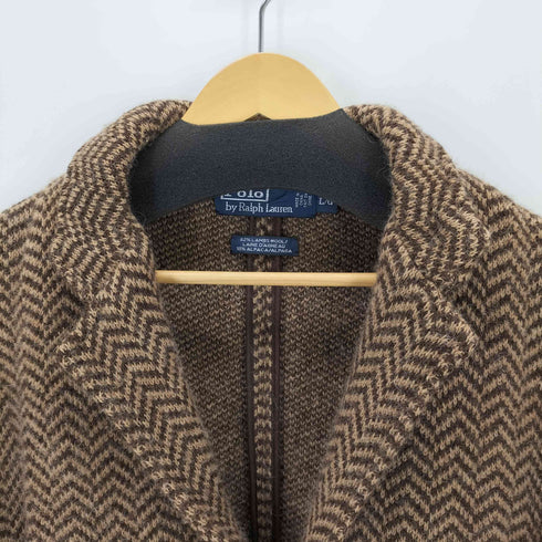 ポロバイラルフローレン Polo by RALPH LAUREN 90s アルパカ混 ヘリンボーンカーディガン メンズ import:L